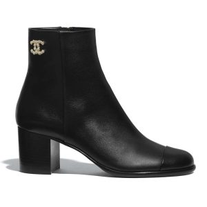Replica Chanel Women Ankle Boots Calfskin Black 6.5 cm 2.6 in Heel 2