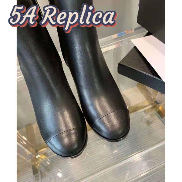 Replica Chanel Women Ankle Boots Calfskin Black 6.5 cm 2.6 in Heel 11