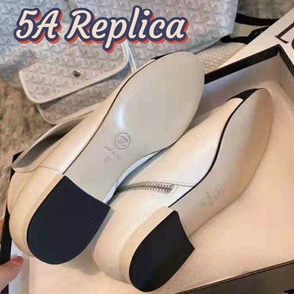Replica Chanel Women Ankle Boots in Lambskin & Grosgrain Leather 1.5 cm Heel-Beige 7