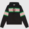 Replica Gucci Men Hooded Sweatshirt with Deer Patch in 100% Cotton-White 14