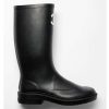 Replica Chanel Women CC Ankle Boots Calfskin Leather Black Low Heel 7