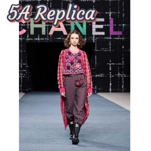 Replica Chanel Women CC High Boots Caoutchouc Leather Black 14