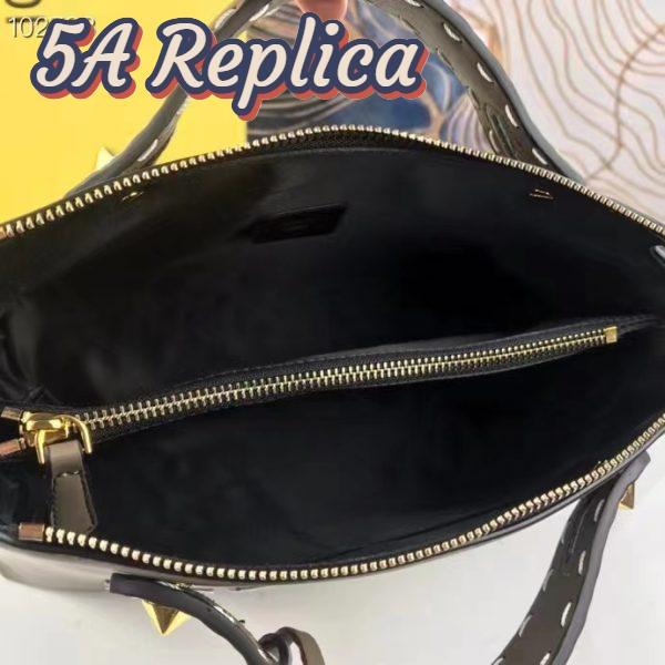 Replica Fendi FF Women By The Way Medium Gray Leather Elaphe Boston Bag 5