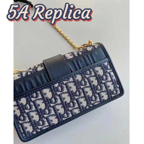 Replica Dior Women CD 30 Montaigne East-West Bag Chain Blue Oblique Jacquard 8