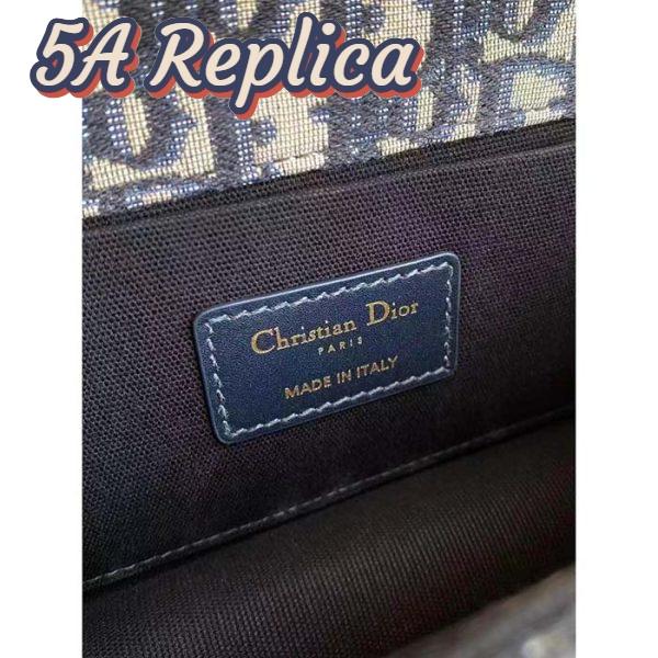 Replica Dior Women CD 30 Montaigne East-West Bag Chain Blue Oblique Jacquard 17