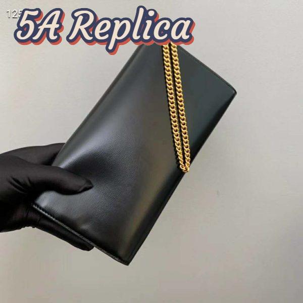 Replica Gucci GG Unisex Gucci Horsebit 1955 Wallet with Chain-Black 7