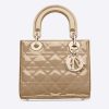 Replica Dior Women Small Lady Dior Bag Beige Patent Cannage Calfskin