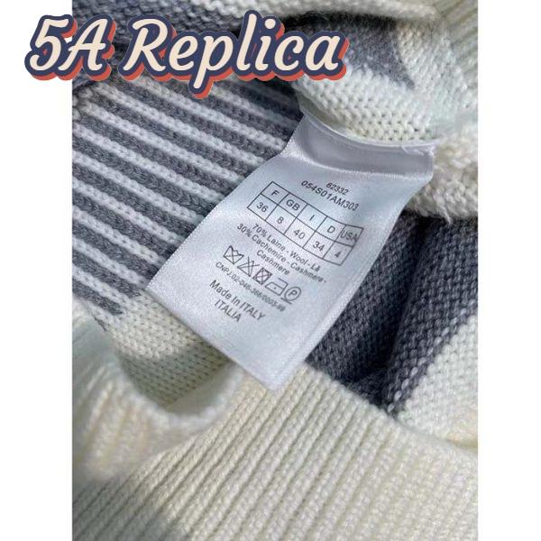 Replica Dior Men CD DiorAlps Zipped Cardigan Hood Gray White Wool Cashmere Knit 10