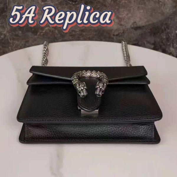 Replica Gucci GG Women Dionysus Leather Mini Bag Black Metal-Free Tanned Leather 5