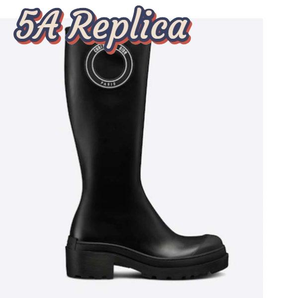Replica Dior Women CD Symbol Boot Black Supple Calfskin 34 Cm High 2
