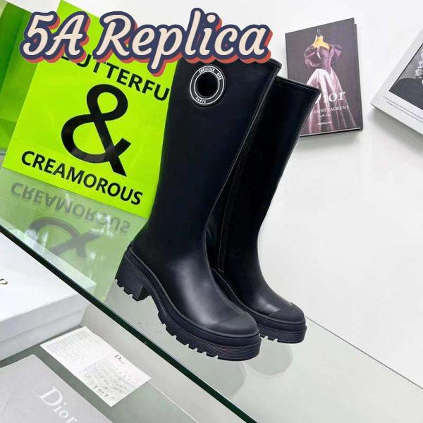 Replica Dior Women CD Symbol Boot Black Supple Calfskin 34 Cm High 4