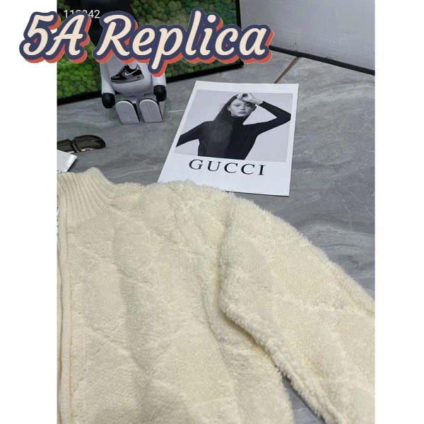 Replica Dior Women CD Macrocannage Zipped Cardigan White Technical Wool Cashmere Knit 8