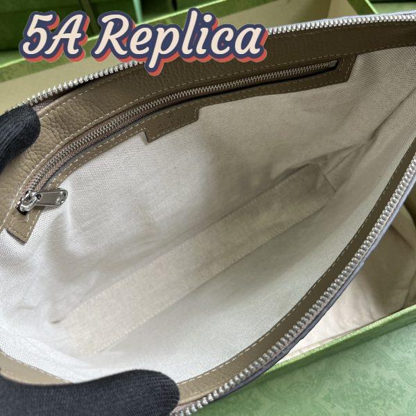 Replica Gucci Unisex Jumbo GG Medium Messenger Bag Taupe Leather Zip Closure 10