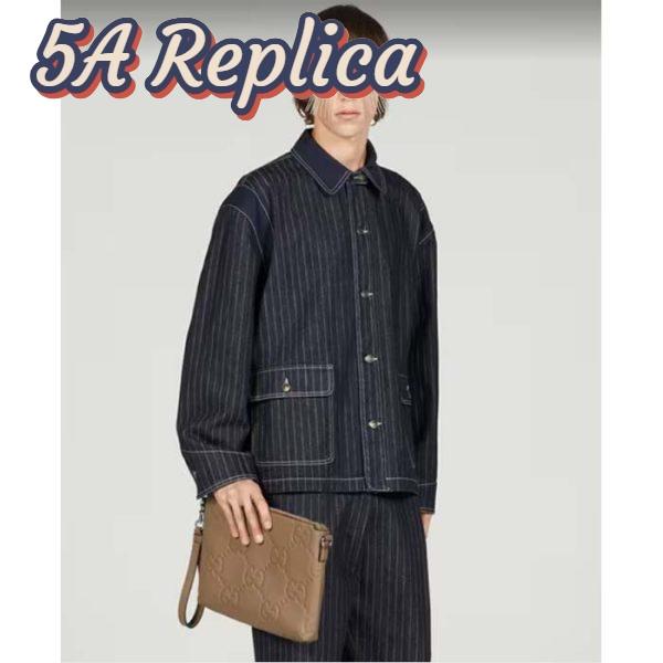 Replica Gucci Unisex Jumbo GG Medium Messenger Bag Taupe Leather Zip Closure 12