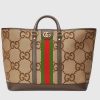 Replica Gucci Unisex Jumbo GG Messenger Bag Camel Ebony Jumbo Canvas 15