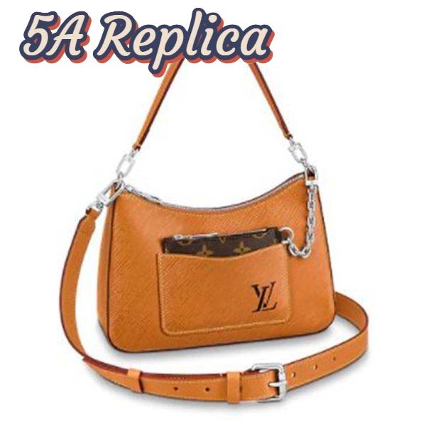 Replica Louis Vuitton LV Women Marelle Handbag Honey Gold Epi Grained Cowhide Leather Canvas