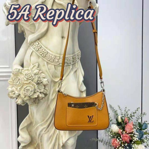 Replica Louis Vuitton LV Women Marelle Handbag Honey Gold Epi Grained Cowhide Leather Canvas 3