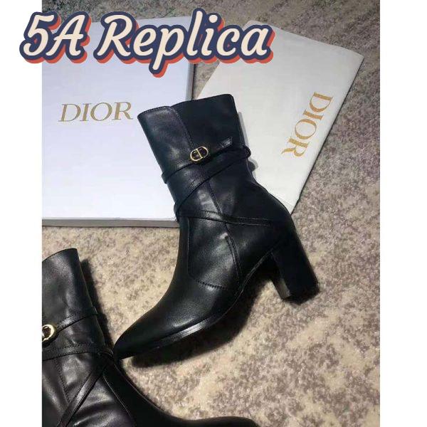 Replica Dior Women Dior Empreinte Ankle Boot ‘CD’ Black Soft Calfskin 5