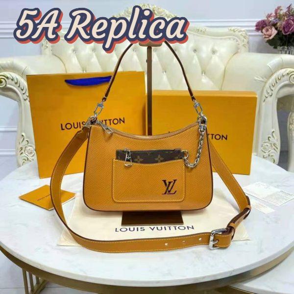 Replica Louis Vuitton LV Women Marelle Handbag Honey Gold Epi Grained Cowhide Leather Canvas 6
