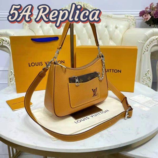 Replica Louis Vuitton LV Women Marelle Handbag Honey Gold Epi Grained Cowhide Leather Canvas 7