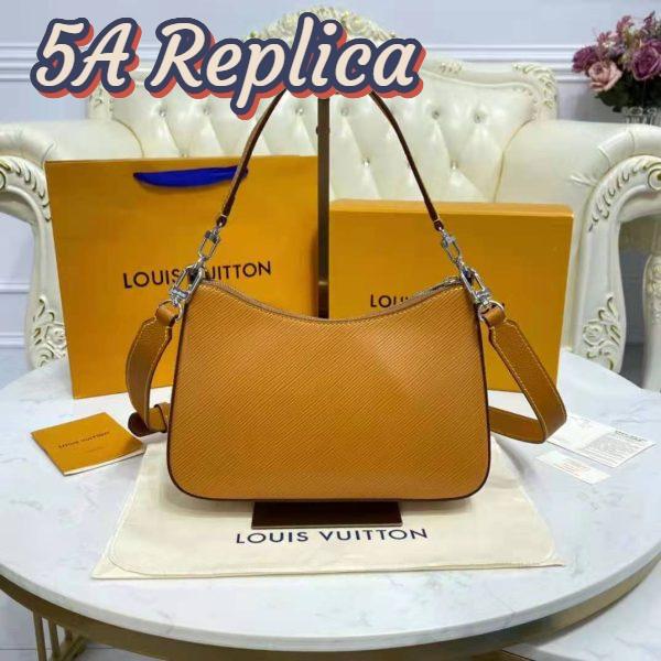 Replica Louis Vuitton LV Women Marelle Handbag Honey Gold Epi Grained Cowhide Leather Canvas 8