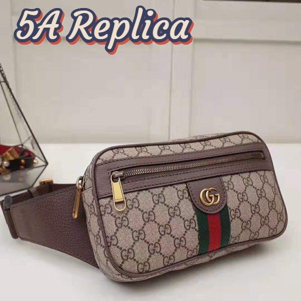 Replica Gucci GG Unisex Ophidia GG Belt Bag in Beige/Ebony Soft GG Supreme Canvas 5