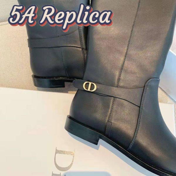 Replica Dior Women Dior Empreinte Boot ‘CD’ Signature Black Soft Calfskin 11