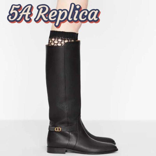 Replica Dior Women Dior Empreinte Boot ‘CD’ Signature Black Soft Calfskin 16