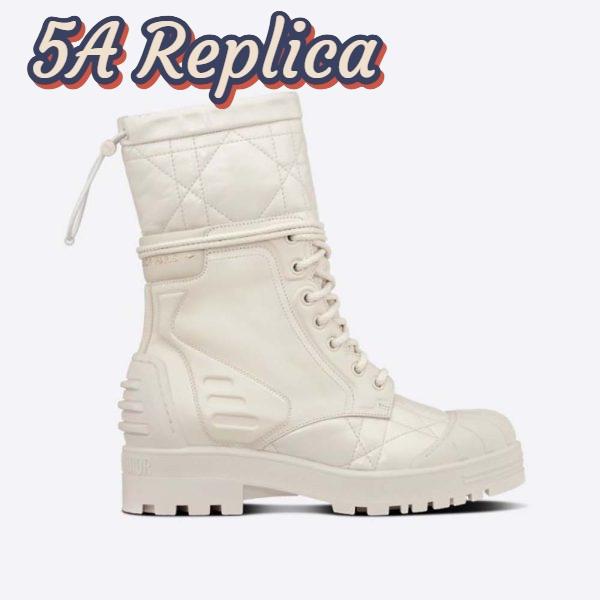 Replica Dior Women Dioriron Ankle Boot White Quilted Cannage Calfskin