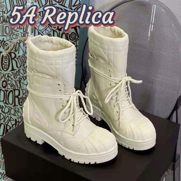 Replica Dior Women Dioriron Ankle Boot White Quilted Cannage Calfskin 3