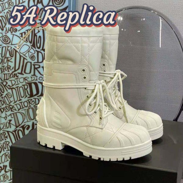 Replica Dior Women Dioriron Ankle Boot White Quilted Cannage Calfskin 4