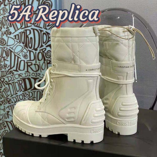 Replica Dior Women Dioriron Ankle Boot White Quilted Cannage Calfskin 5
