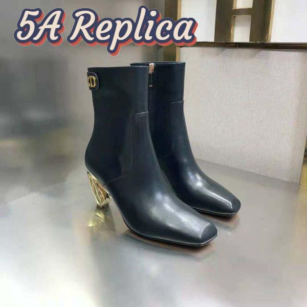 Replica Dior Women Rhodes Heeled Ankle Boot Black Supple Calfskin 4