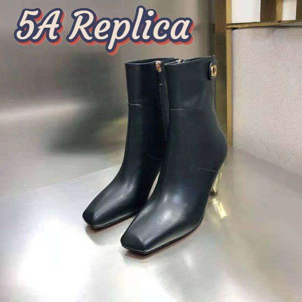 Replica Dior Women Rhodes Heeled Ankle Boot Black Supple Calfskin 5