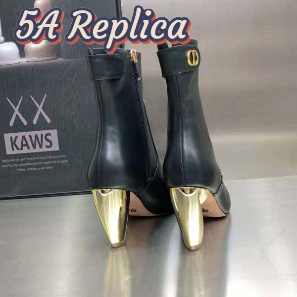 Replica Dior Women Rhodes Heeled Ankle Boot Black Supple Calfskin 7