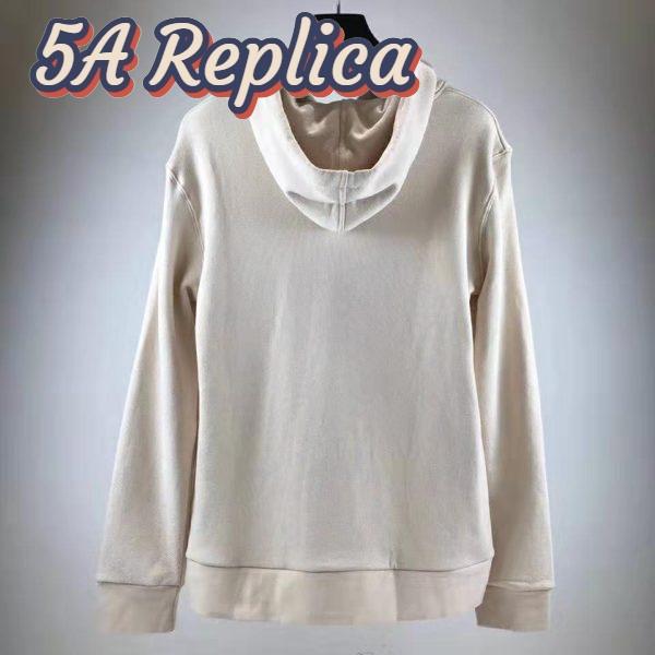 Replica Gucci Men Oversize Sweatshirt with Gucci Logo in 100% Cotton-White 4