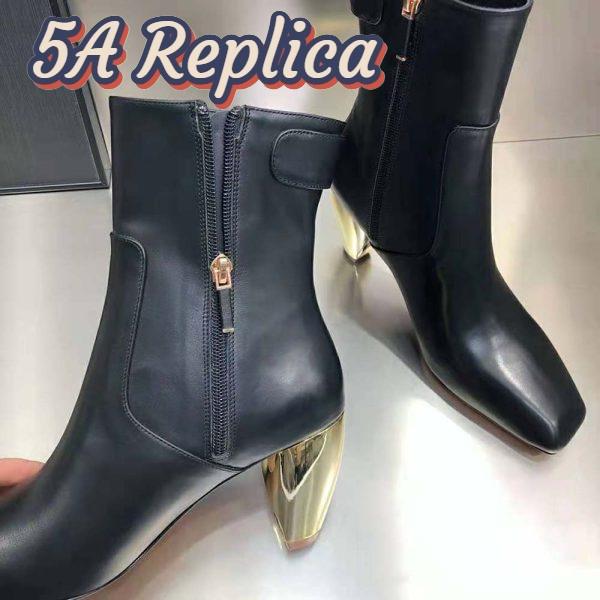Replica Dior Women Rhodes Heeled Ankle Boot Black Supple Calfskin 9