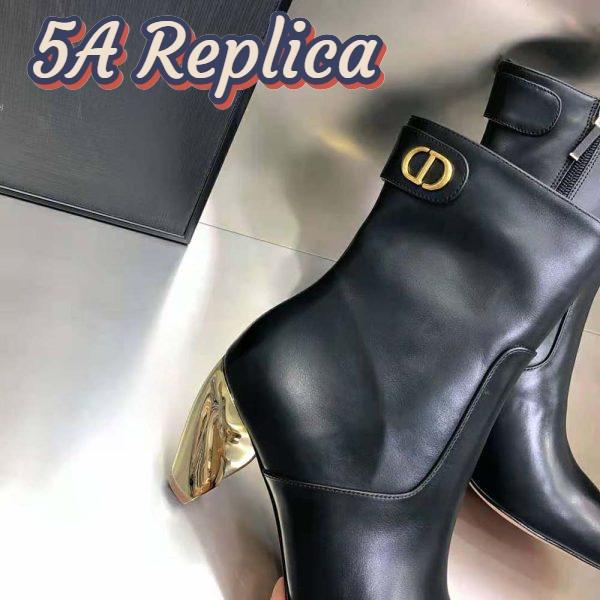 Replica Dior Women Rhodes Heeled Ankle Boot Black Supple Calfskin 10