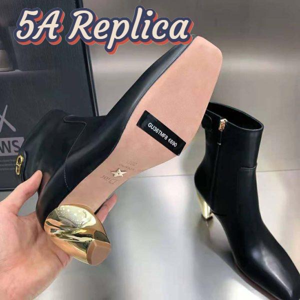Replica Dior Women Rhodes Heeled Ankle Boot Black Supple Calfskin 11