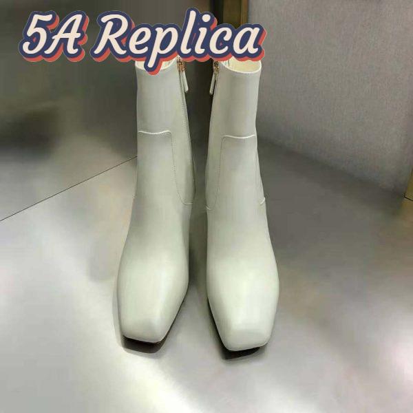 Replica Dior Women Rhodes Heeled Ankle Boot White Supple Calfskin 4