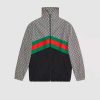 Replica Gucci Men Oversize Technical Jersey Jacket in GG Printed Nylon-Black 14