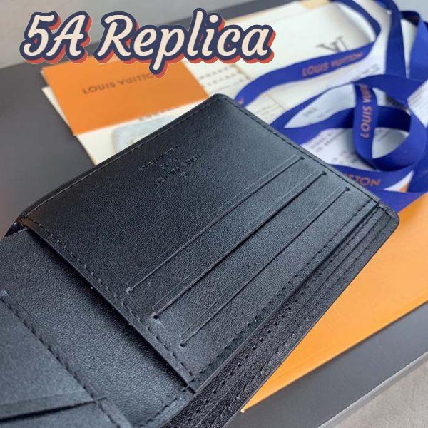 Replica Louis Vuitton Unisex Multiple Wallet Black Taiga Cowhide Leather 7