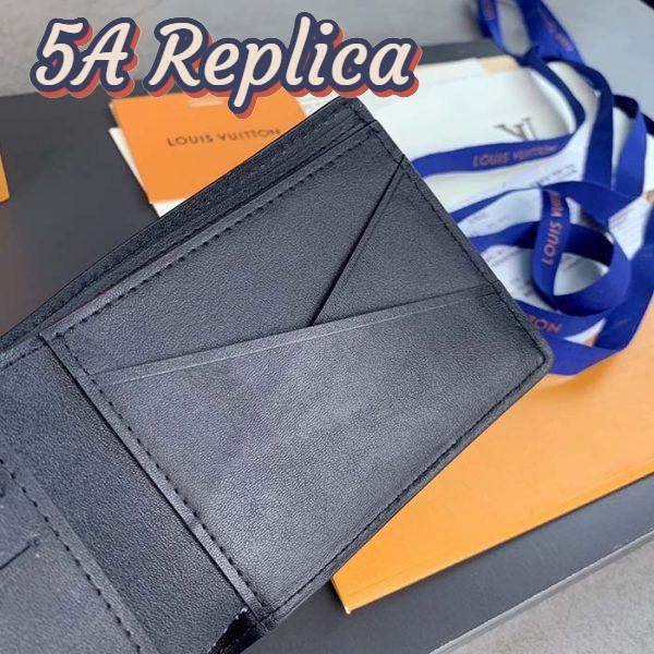Replica Louis Vuitton Unisex Multiple Wallet Black Taiga Cowhide Leather 8