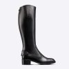 Replica Dior Women Shoes CD D-Folk Heeled Ankle Boot Black Perforated Calfskin 4.5 Cm Heel 13