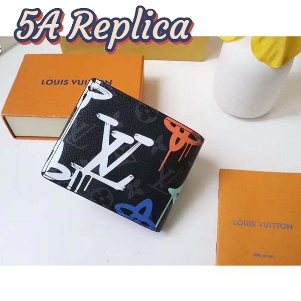 Replica Louis Vuitton Unisex Multiple Wallet LV Graffiti Orange Coated Canvas 5