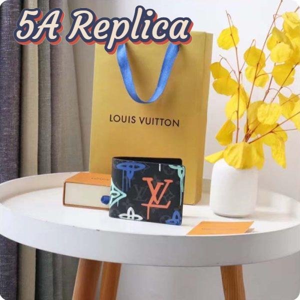 Replica Louis Vuitton Unisex Multiple Wallet LV Graffiti Orange Coated Canvas 6