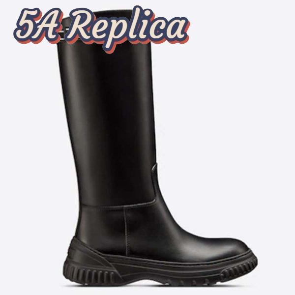 Replica Dior Women Shoes CD D-Racer Boot Black Calfskin 2