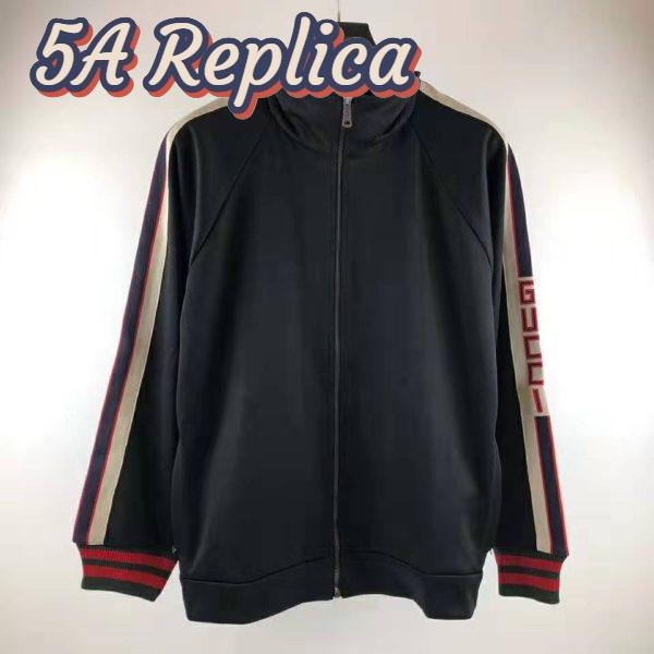 Replica Gucci Men Technical Jersey Jacket-Black 3
