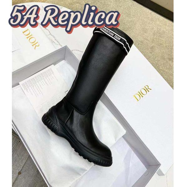 Replica Dior Women Shoes CD D-Racer Boot Black Calfskin 3