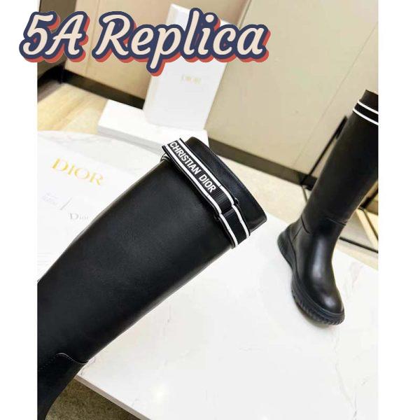 Replica Dior Women Shoes CD D-Racer Boot Black Calfskin 9